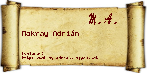 Makray Adrián névjegykártya